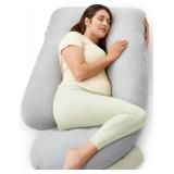 57" U Shaped Pregnancy Pillow - Hatha Grey