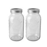 64oz Mason Jars with Lids & Bands 2-Pack