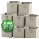 Fabric Storage Cubes Organizer, 8 Pack Beige