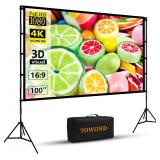 Projector Screen with Stand, 100-inch, 16:9