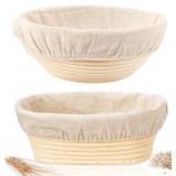 2 Pack Banneton Bread Proofing Basket Set