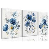 KISSFOX Wildflower Canvas Wall Art Set of 3