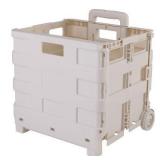 Portable Folding Jumbo Shopping Cart White