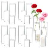 20pcs Cylinder Vases for Centerpieces - Glass