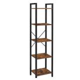 VASAGLE 5-Tier Narrow Bookcase, 11.8x15.6x60.6