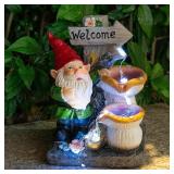 mopha Garden Gnomes Resin Figurines, Solar