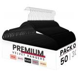 LDC LUX DECOR Black Velvet Hangers 50-Pack