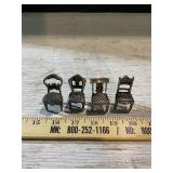 4 Minature Pewter Place Card Holders