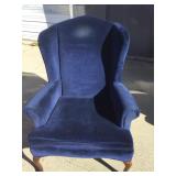 Blue Fabric, Wingback Chairs, 42"T x 32"W x 26"D