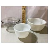 Clear & Milk Glass Mixing Bowls