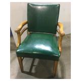 Green Leather? Chair, Some Wear/Tear