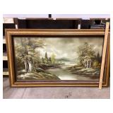 Large Landscape Painting w/ Frame