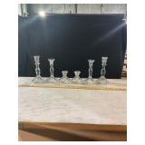 Assorted glass candle holders