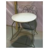 Metal Padded Vanity Chair, Some Wear/Tear