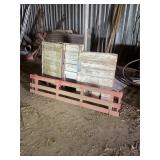 3 White grain cart panels and misc side panel