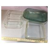 Glass Baking Dishes, Pyrex, Anchor, 1Chipped