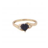 Sapphire Cubic Zirconia 10K Gold Ring Sz. 6.5