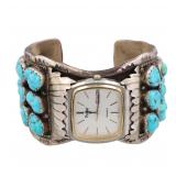 Esther Spencer Navajo Turquoise Sterling Cuff