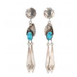 Juan Guerro Navajo Turquoise Sterling Earrings