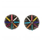 Yazzie Navajo Needlepoint  Sterling Earrings