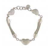 Sterling Silver Heart Charms Bracelet