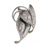 Large Sterling Silver Leaves Brooch