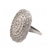 Marcasite Sterling Modernist Ring Sz 9.5