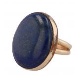 Lapis Gold Tone Ring Sz 9.5