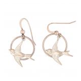 Sterling Sparrow In Circle Dangle Earrings