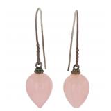 Rose Quartz Sterling Dangle Earrings