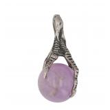 Amethyst Sterling Claw Pendant