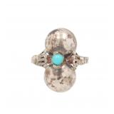 Mexico Turquoise Sterling  Adjustable Ring