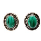 Navajo Sterling Malachite Earrings