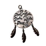 Signed Hopi Vintage Sterling Overlay Horse Pendant