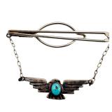 Fred Harvey Era Turquoise Thunderbird Tie Clip