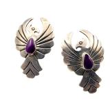 Ted Ott Navajo Sterling Thunderbird Earrings