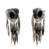 Incredible Tabra Handmade Onyx Sterling Earrings