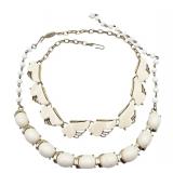 Lot 2 Bridal White Thermoset /Lucite Necklaces