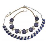 Lot 2 Blue Thermoset/Lucite Necklaces