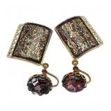 Lot 2 Confetti Thermoset/Lucite Earrings