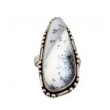 Tourmaline Encased Quartz Sterling Ring Sz 11 10 G