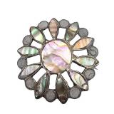 Mexico Abalone Sterling Brooch 4.9 G