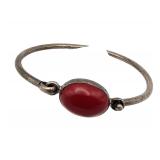 Mexico Jasper Sterling Bangle Bracelet 17.8g