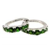 G Tourmaline Sterling Hoop Earrings 4.5g