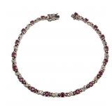 GSJ Ruby Sterling Tennis Bracelet 11 G