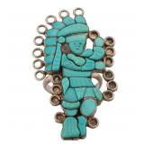 Lavonne Lalio Sterling Zuni Turquoise Kachina Ring