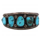 Navajo Turquoise Sterling Cuff Bracelet