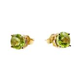 14k Gold Peridot Stud Earrings