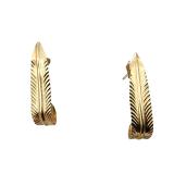 14k Gold Curved Feather Earrings