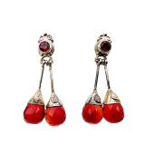 Sajen Sterling Garnet Dangle Earrings